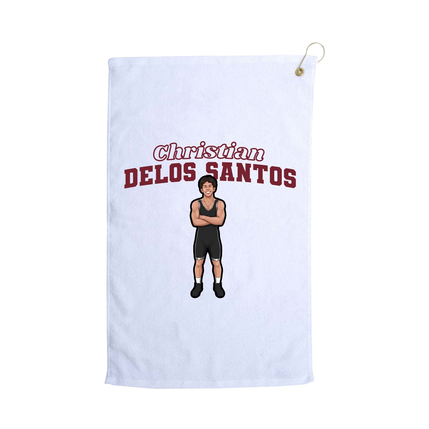 Golf Towel — Name Arch in White