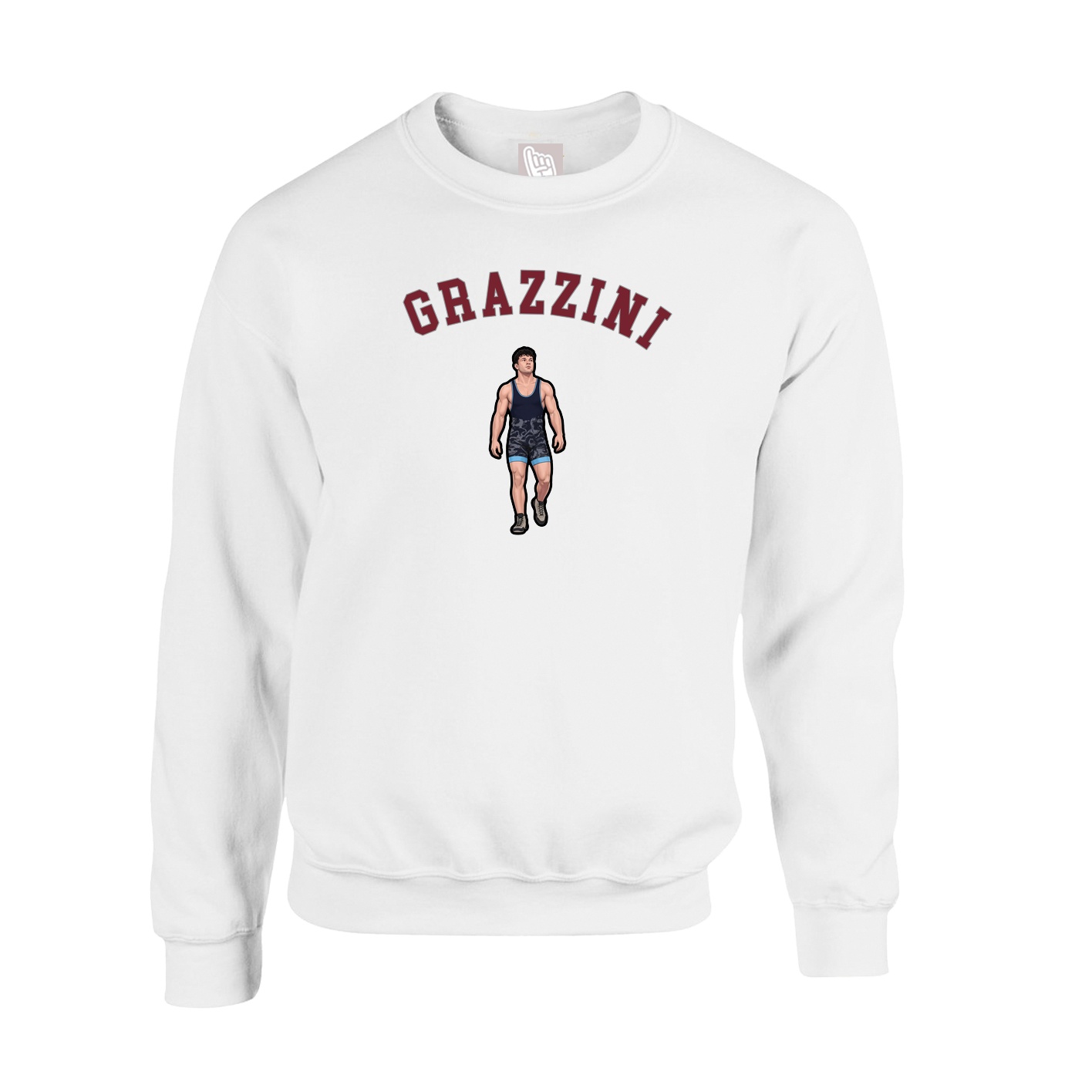 Fleece Crew — Shirsey Arch in White