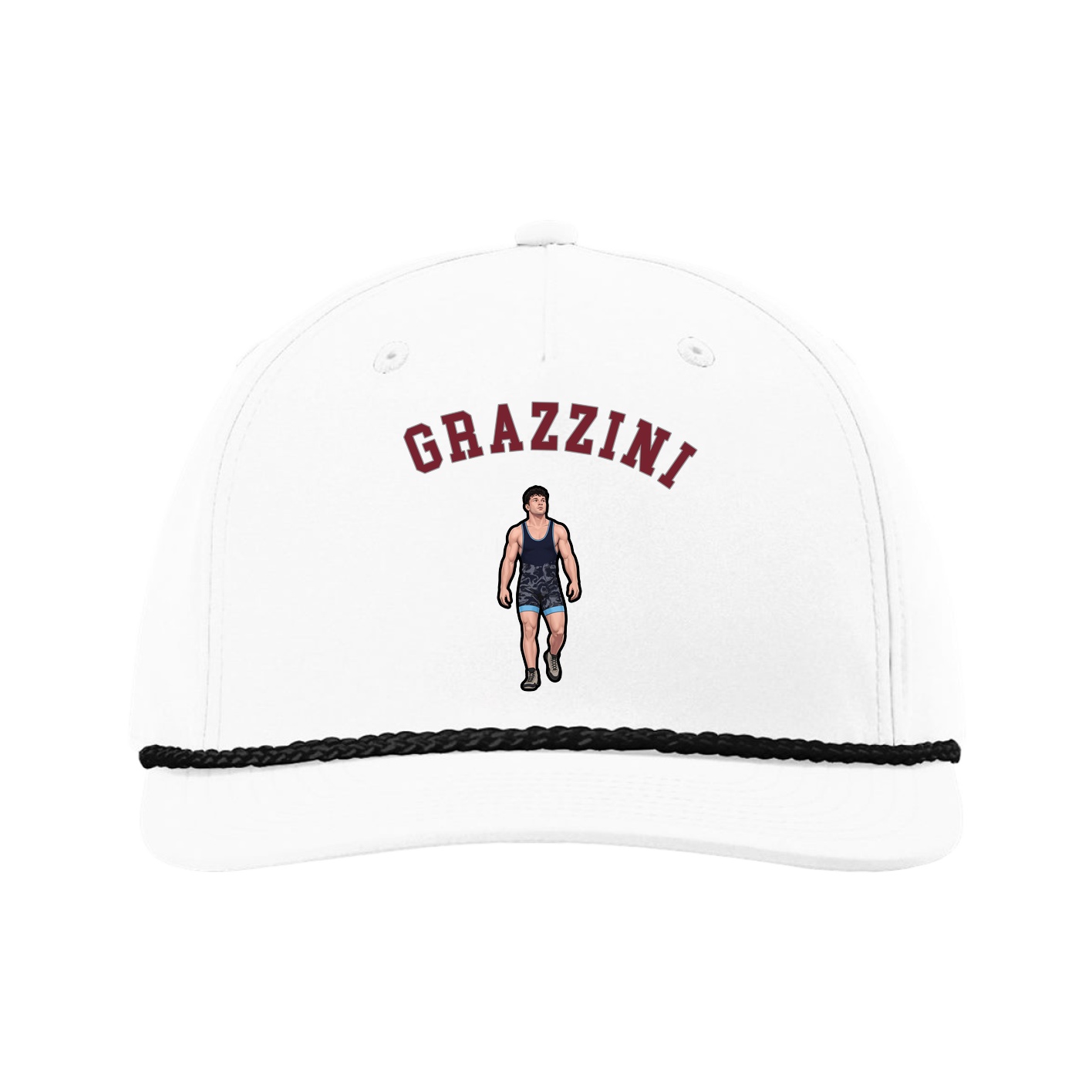 Five-Panel Classic Rope Cap — Shirsey Arch in White