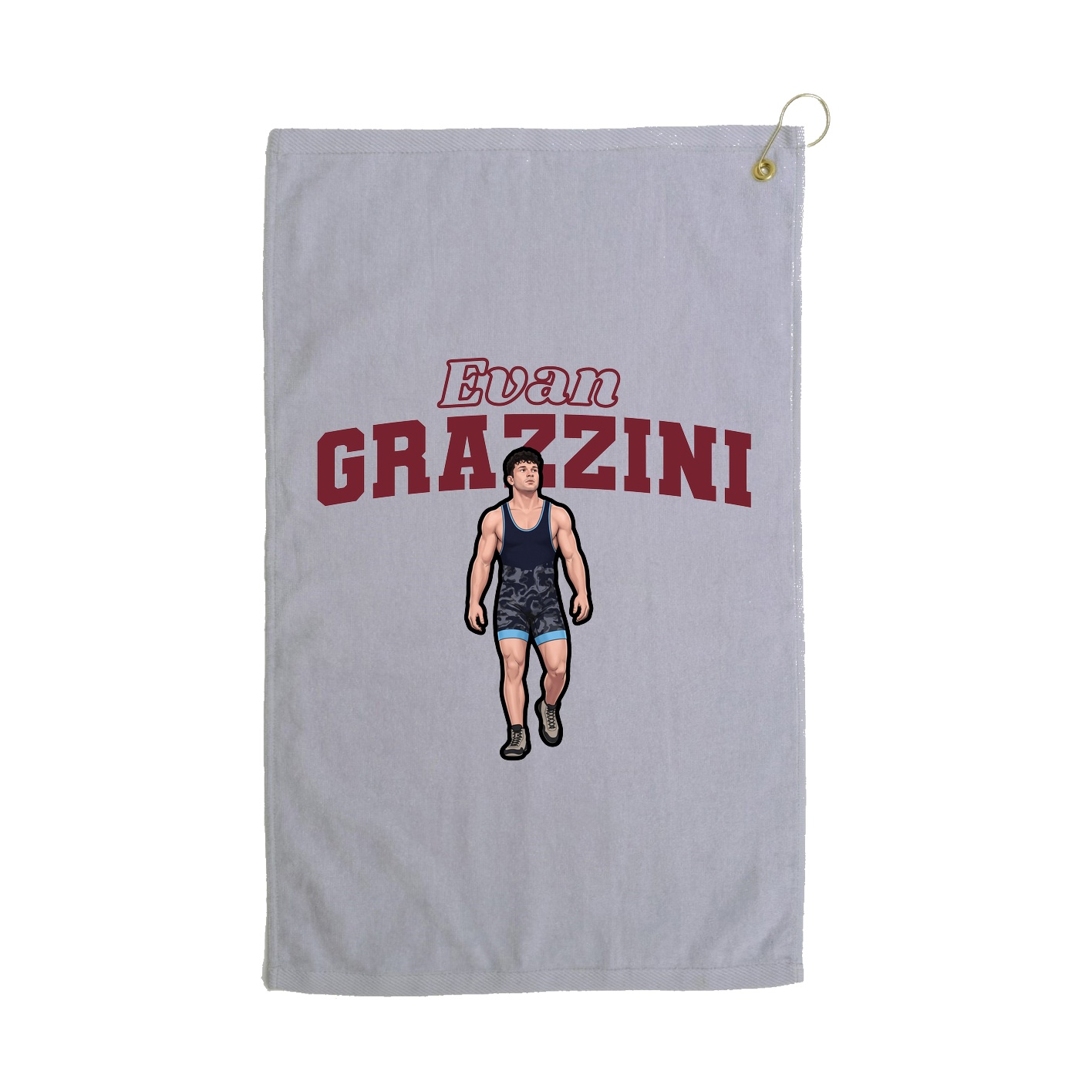 Golf Towel — Name Arch in Grey