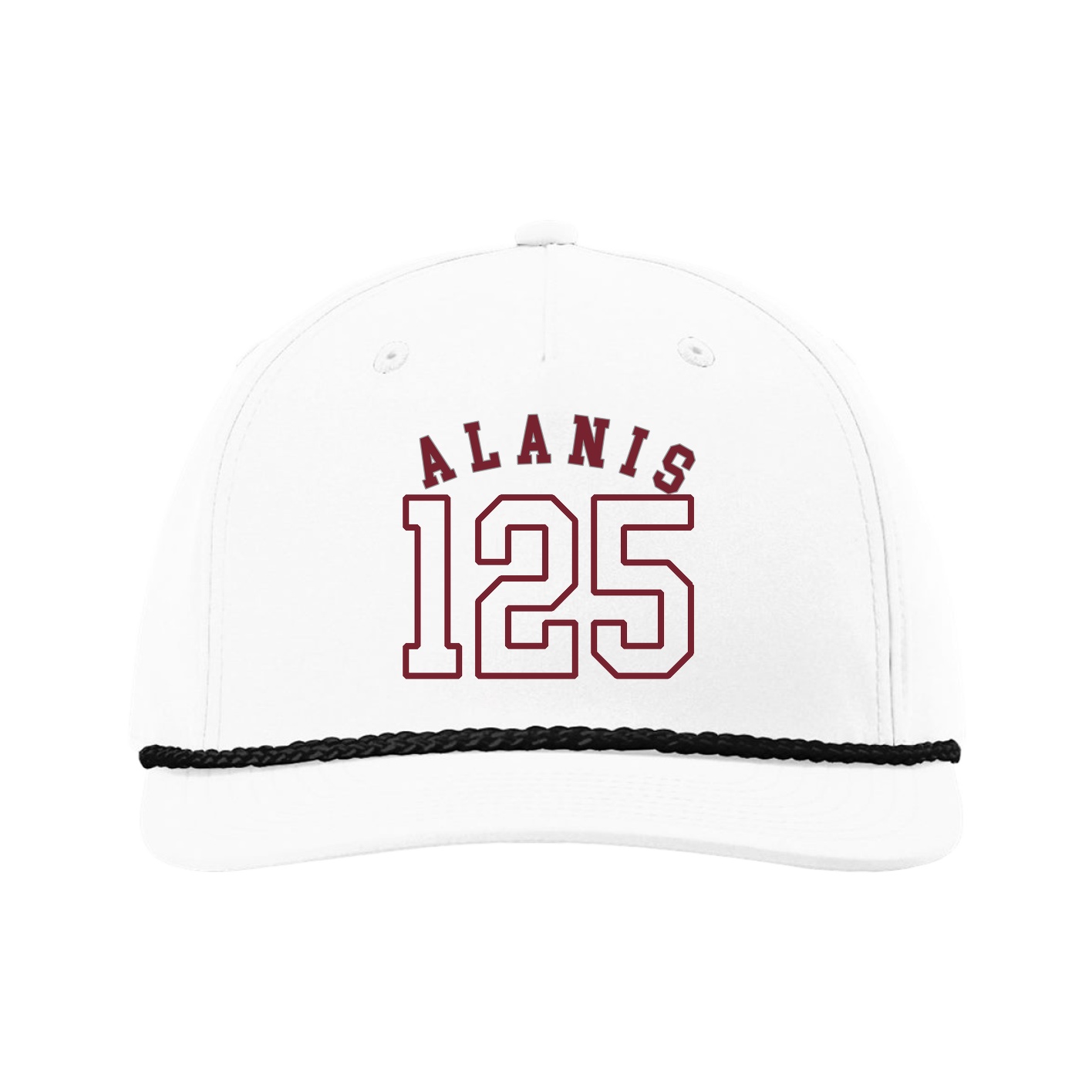 Five-Panel Classic Rope Cap — Shirsey Arch in White