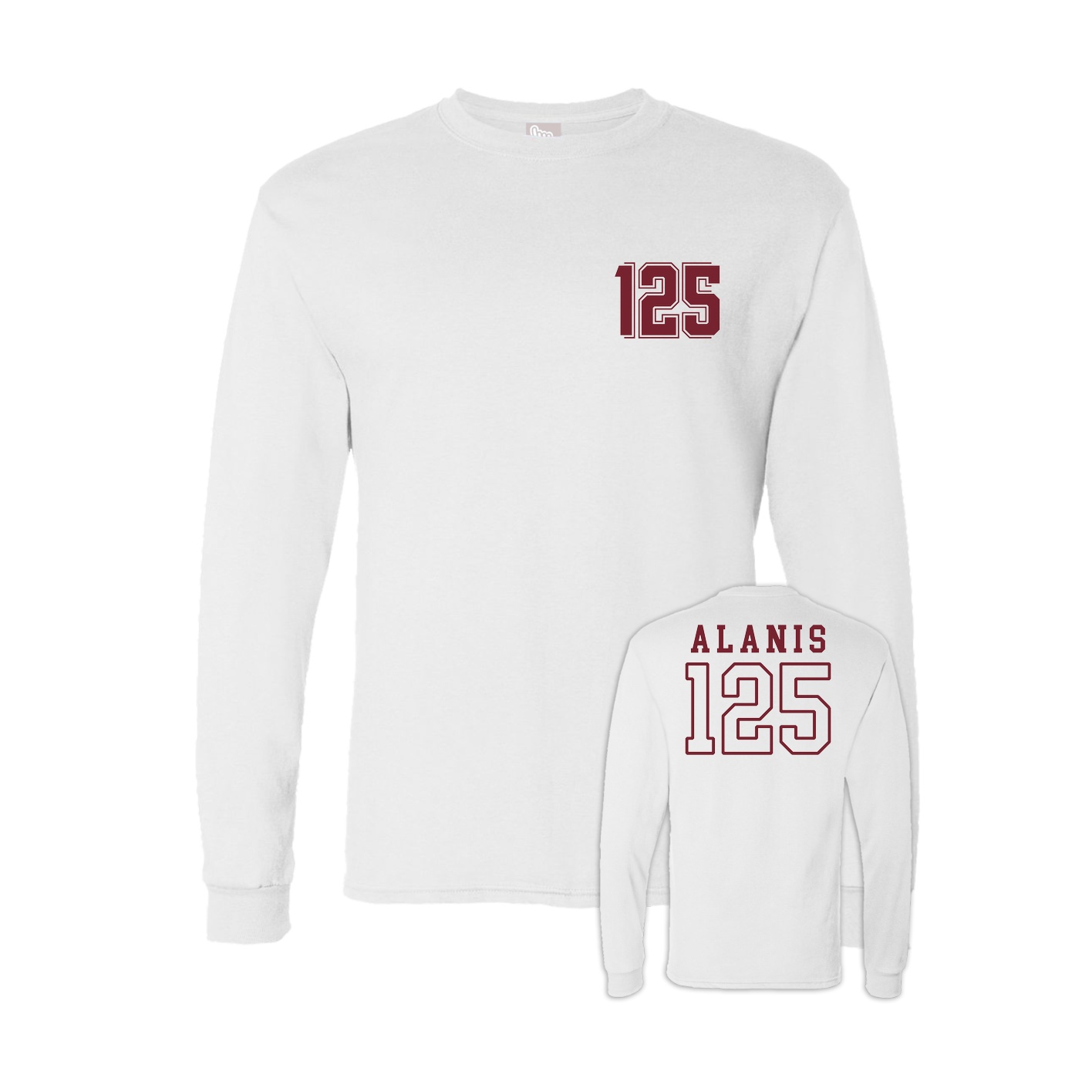 Long Sleeve Tee — Chest Back in White
