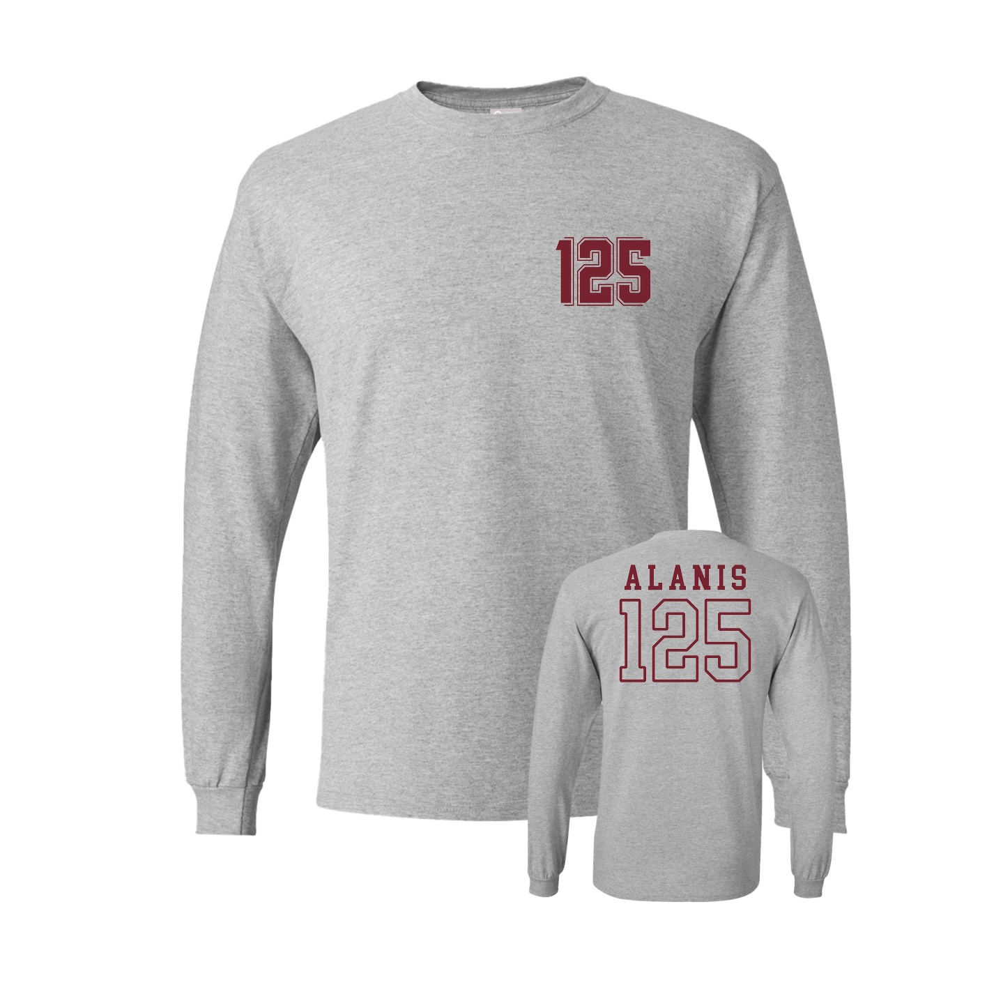 Long Sleeve Tee — Chest Back in Grey