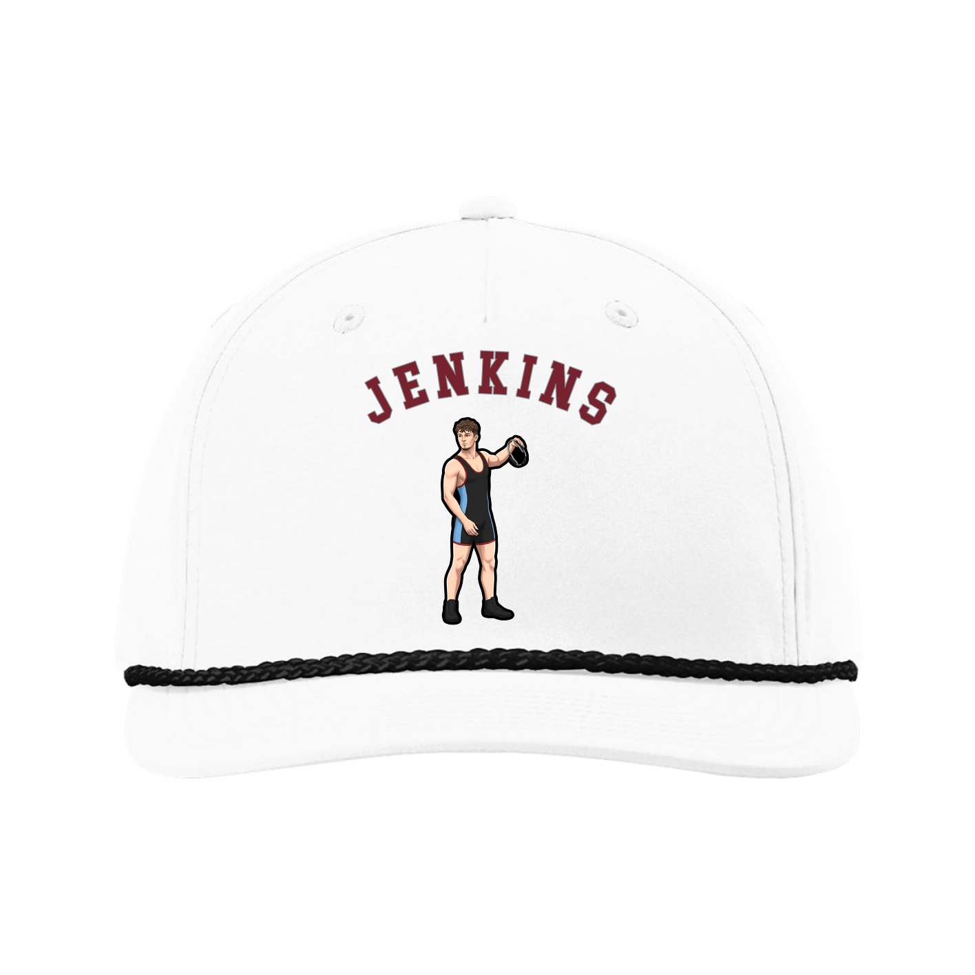 Five-Panel Classic Rope Cap — Shirsey Arch in White