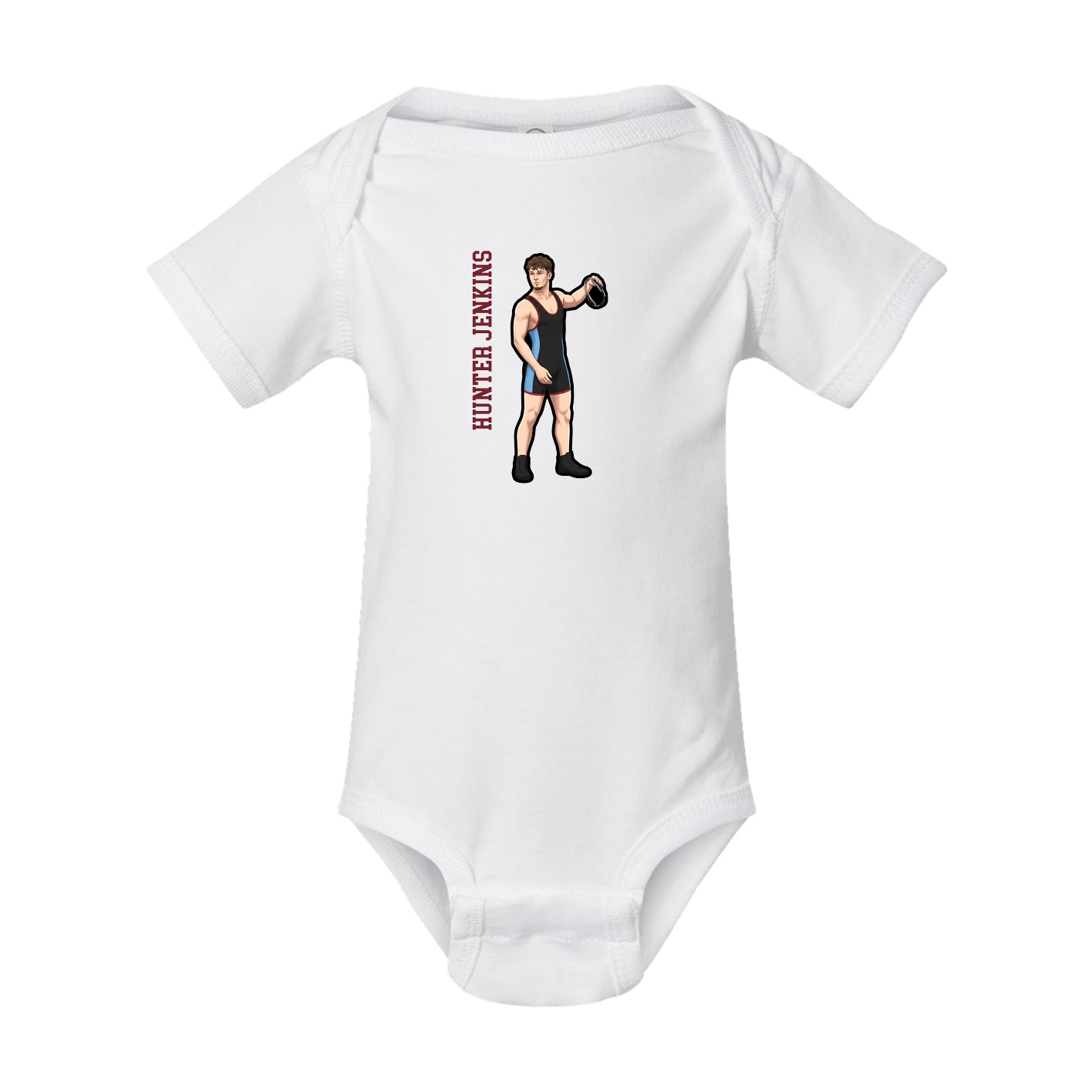 Baby Onesie — Name Vertical in White