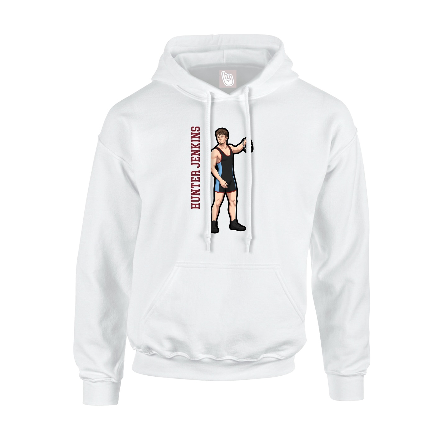 Hoodie — Name Vertical in White