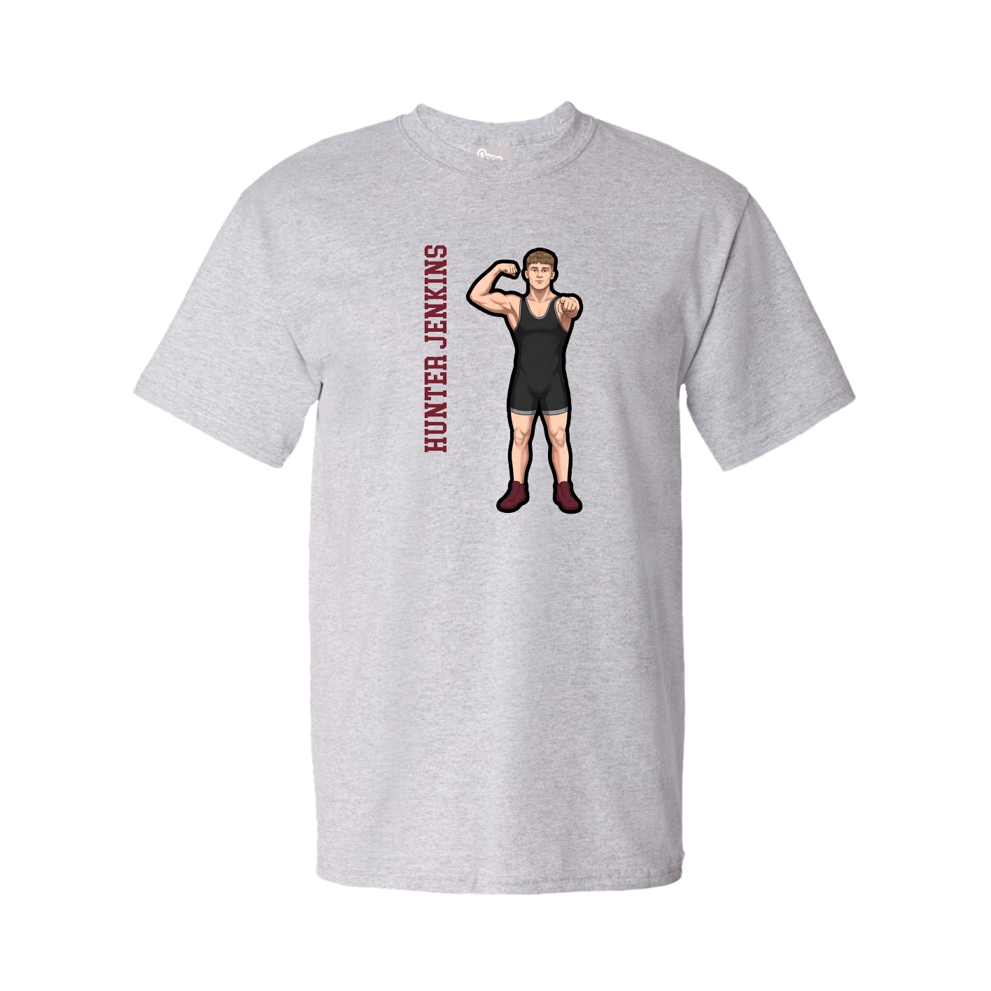 Tee — Name Vertical in Grey