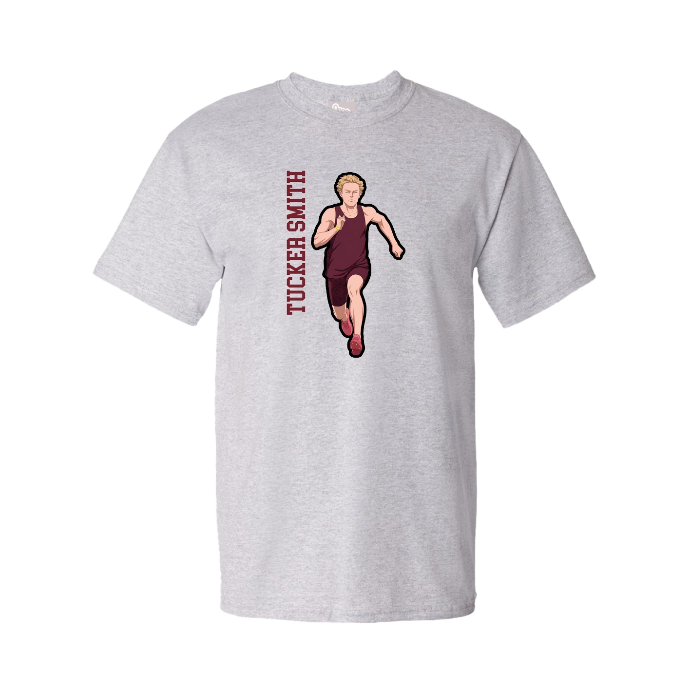 Tee — Name Vertical in Grey