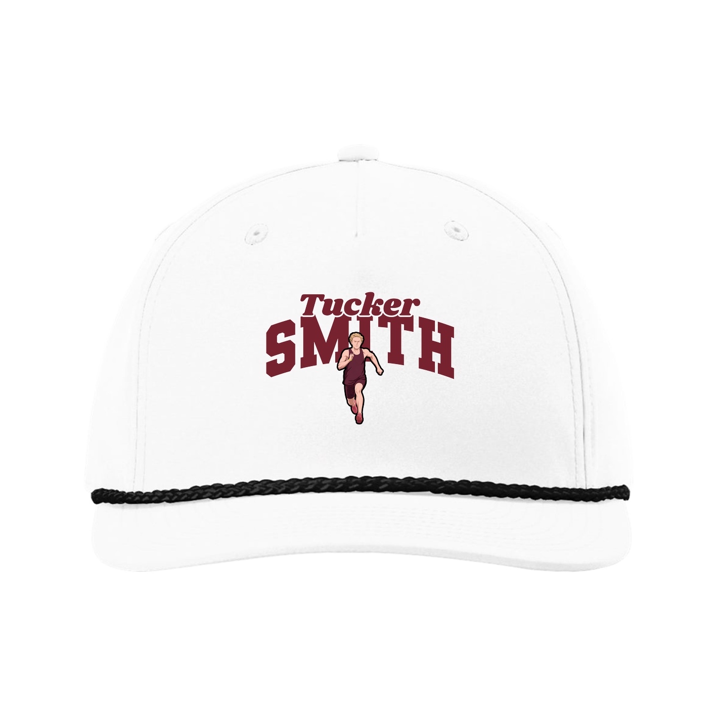 Five-Panel Classic Rope Cap — Signature Arch in White