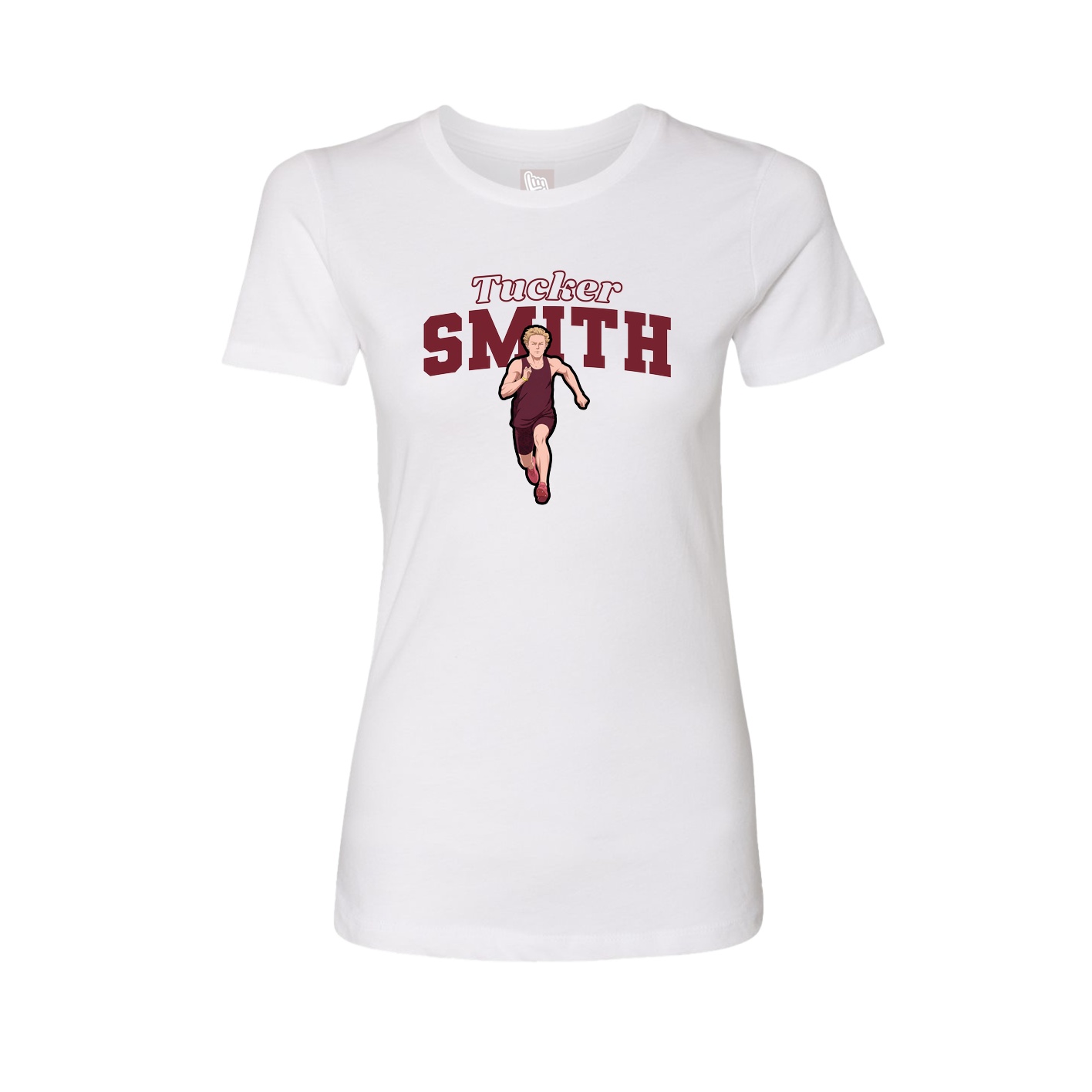 Fitted Women's Tee — Name Arch in White