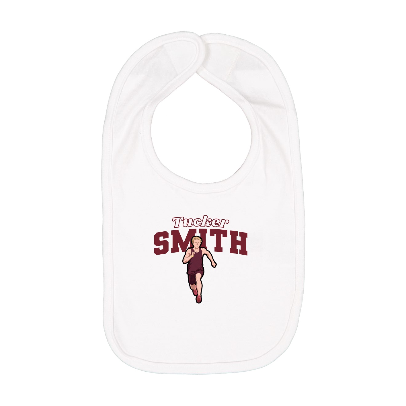 Infant Bib — Name Arch in White