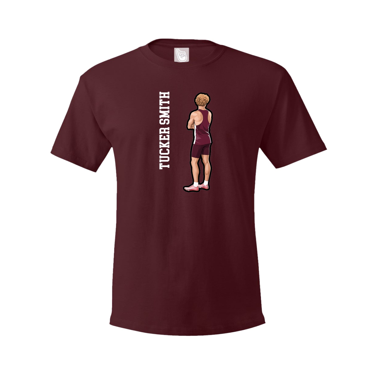 Youth Tee — Name Vertical in Maroon