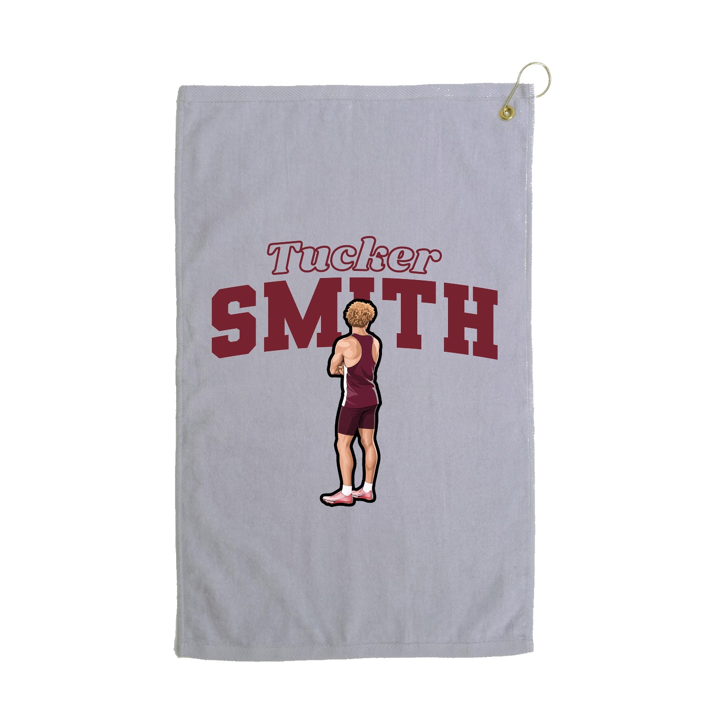 Golf Towel — Name Arch in Grey