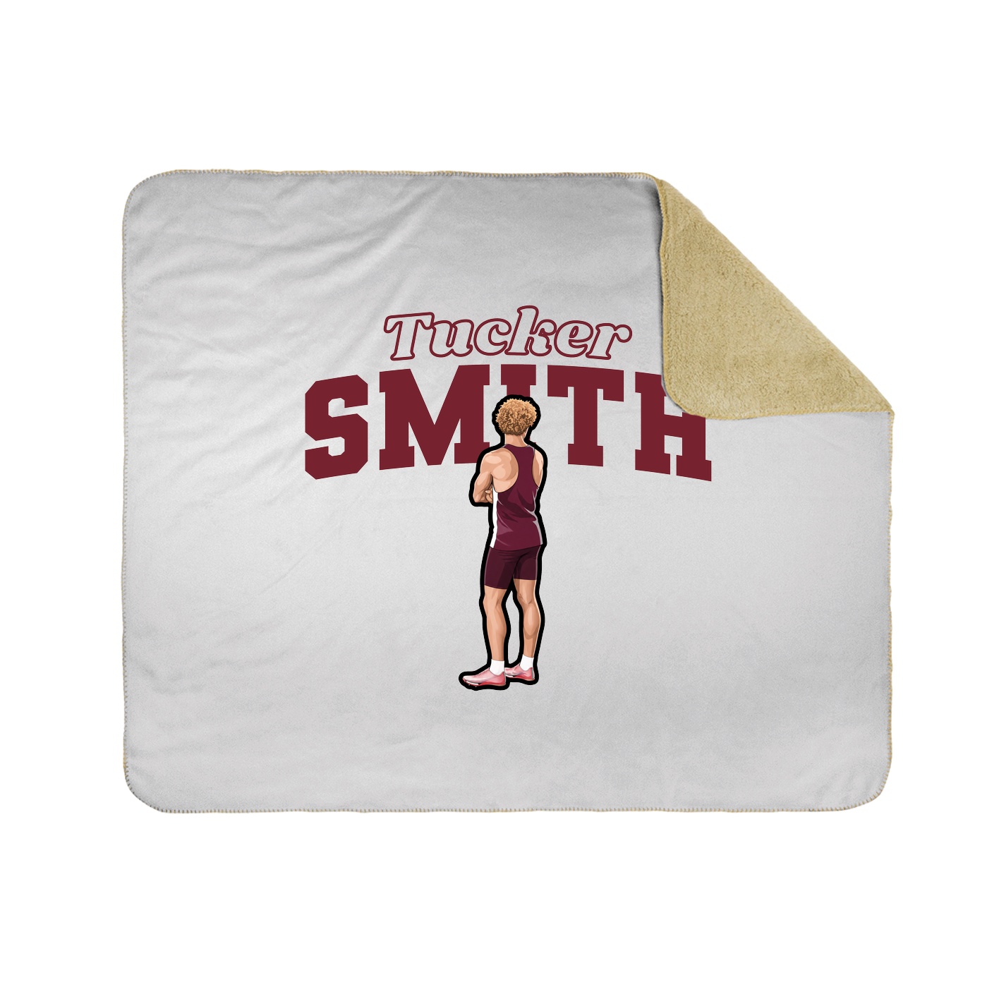 Throw Blanket — Name Arch in White