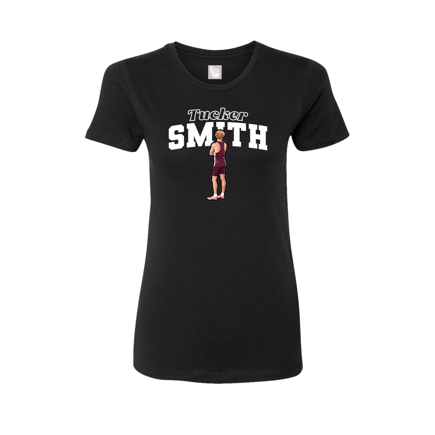 Fitted Women's Tee — Name Arch in Black