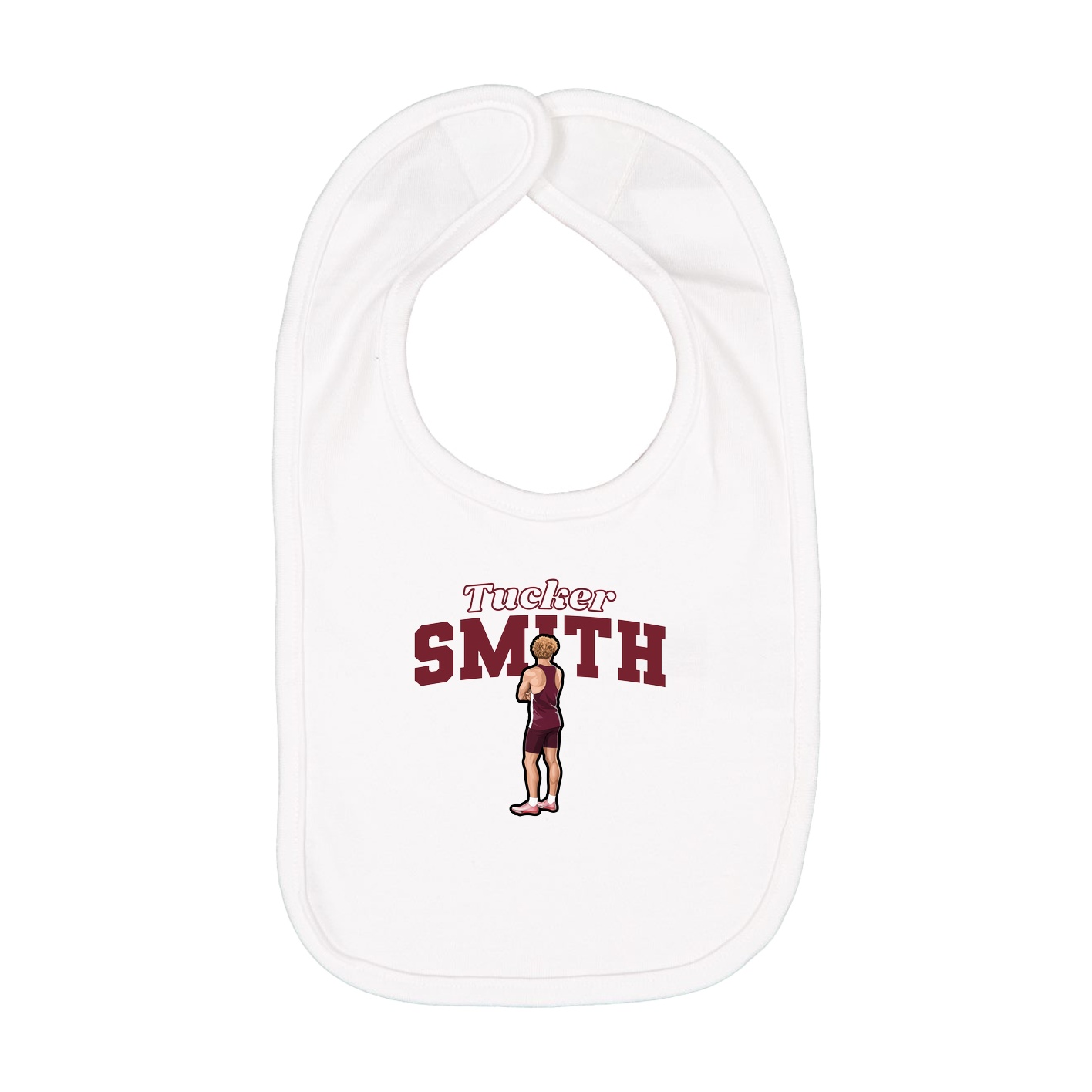 Infant Bib — Name Arch in White