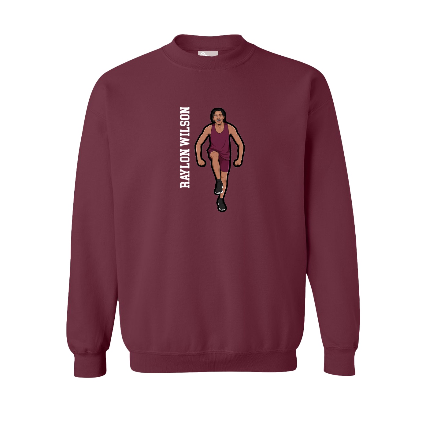 Fleece Crew — Name Vertical in Maroon