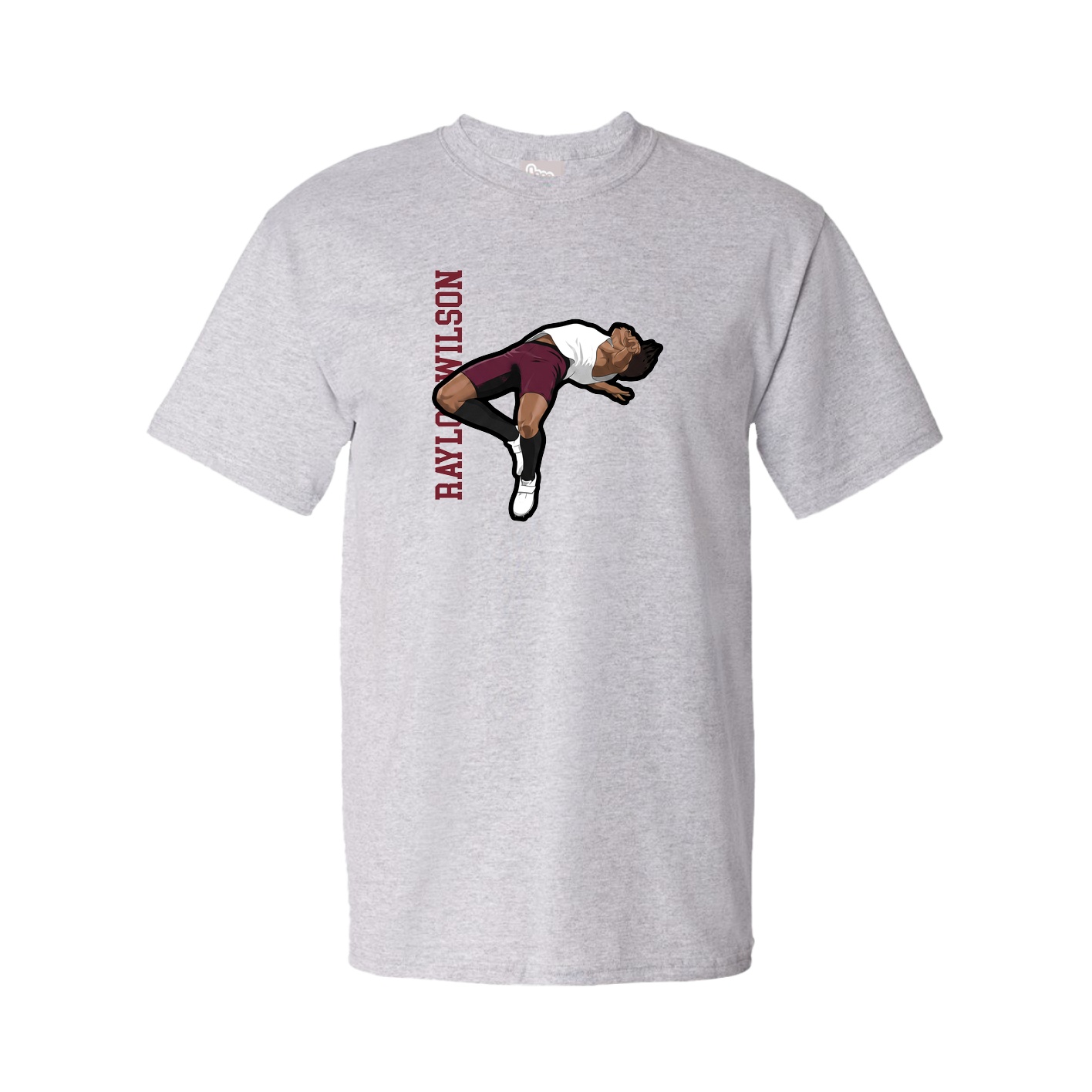 Youth Tee — Name Vertical in Grey