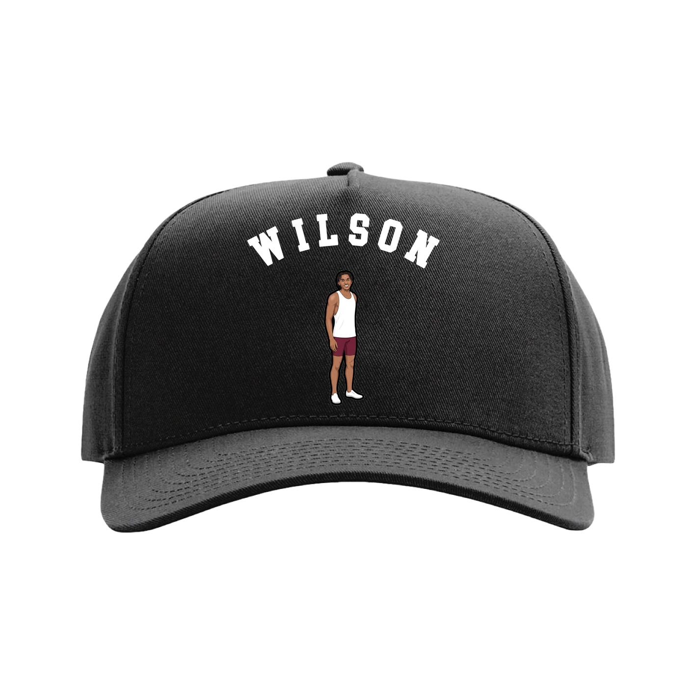 Full Fabric Five-Panel Champ Cap — Shirsey Arch in Black