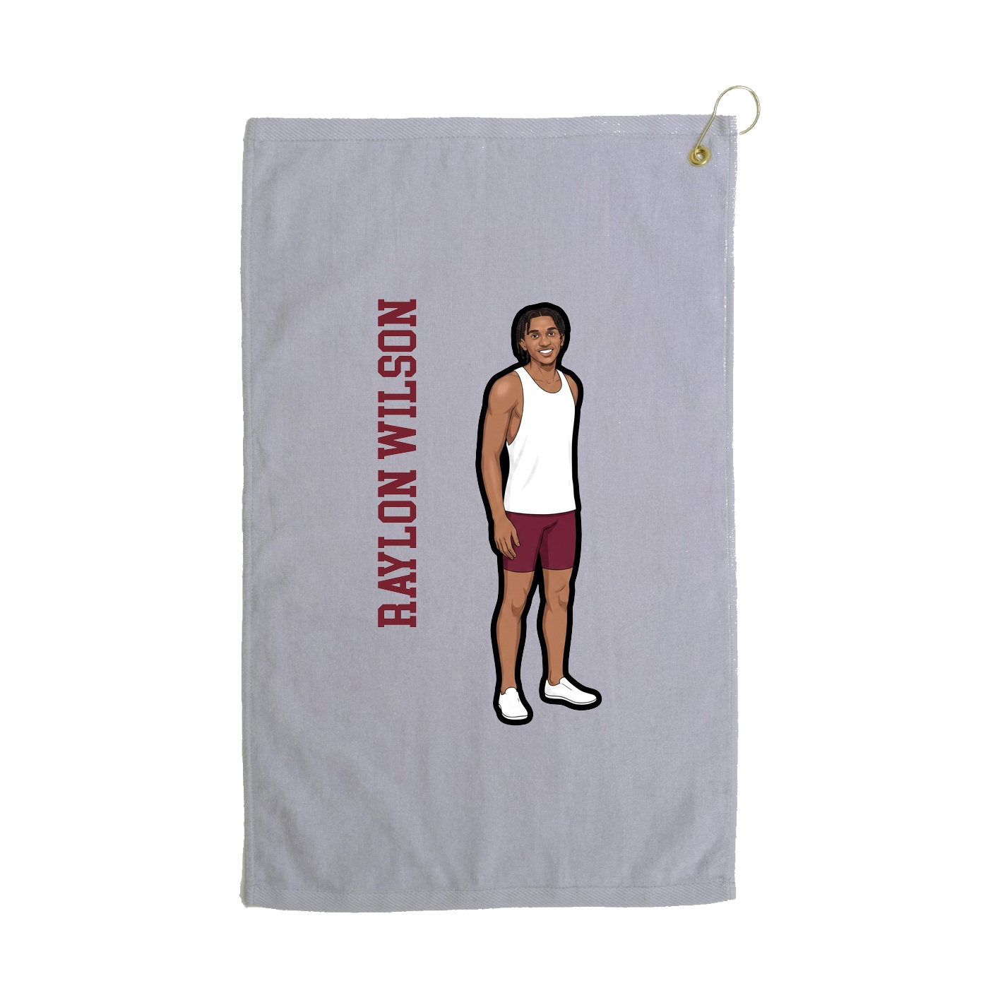 Golf Towel — Name Vertical in Grey