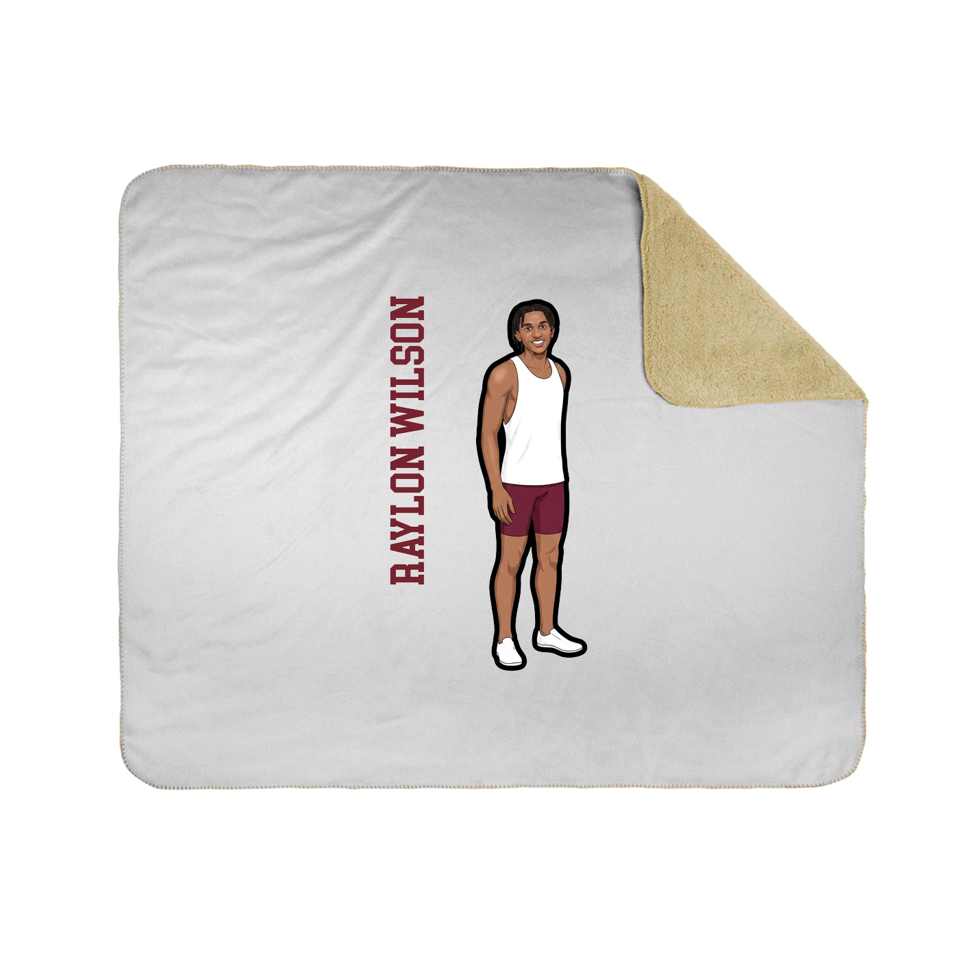 Throw Blanket — Name Vertical in White