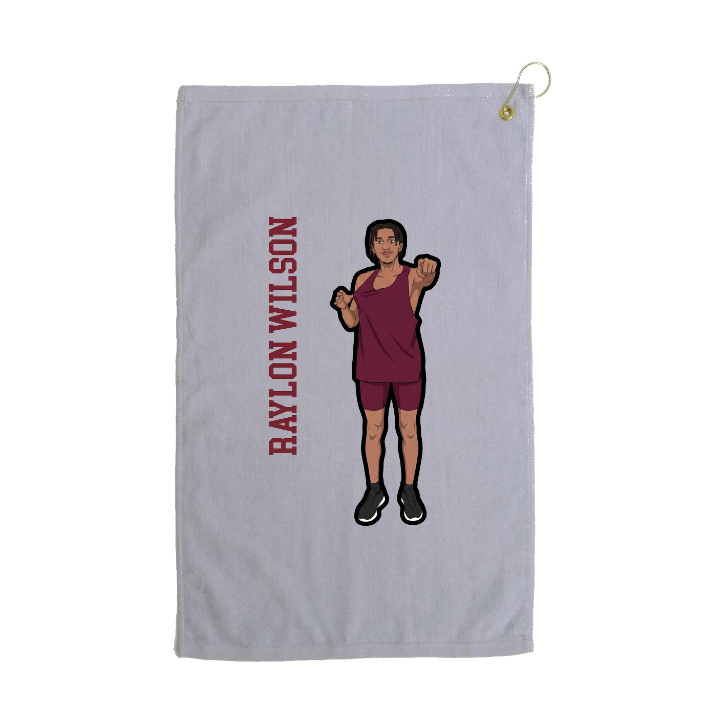 Golf Towel — Name Vertical in Grey