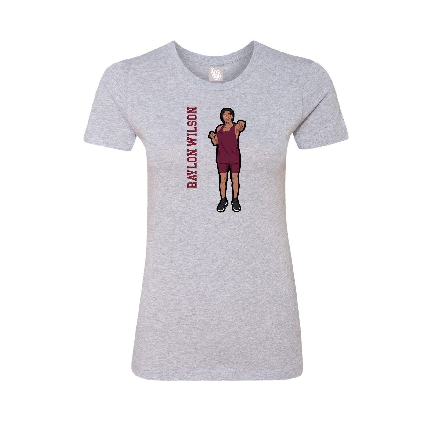 Womens Tee — Name Vertical in Grey