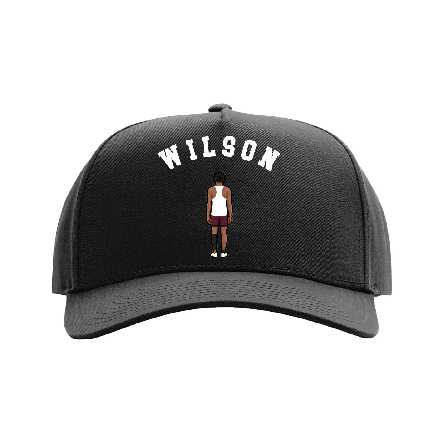 Full Fabric Five-Panel Champ Cap — Shirsey Arch in Black