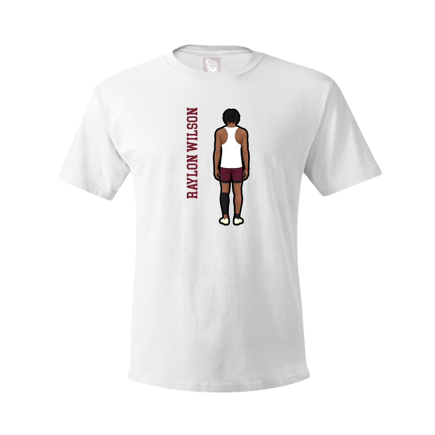 Tee — Name Vertical in White