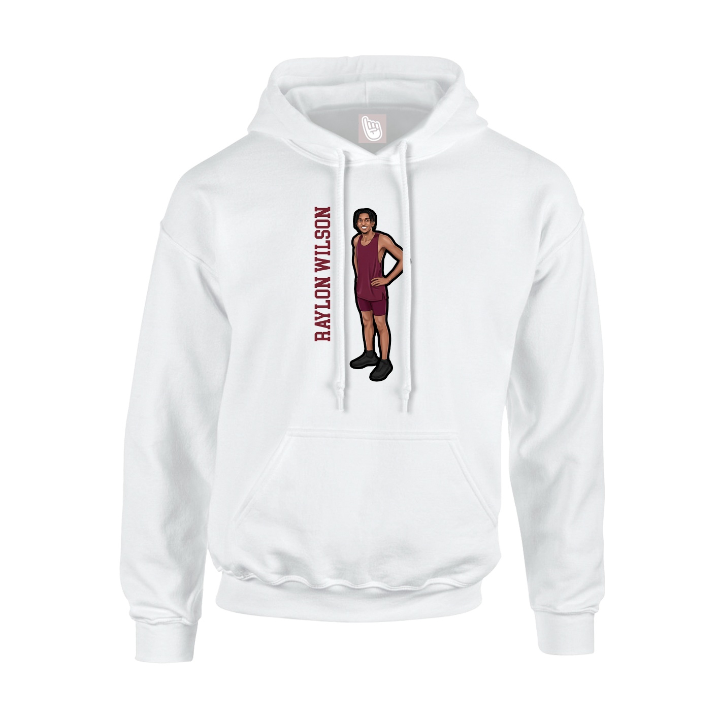 Hoodie — Name Vertical in White