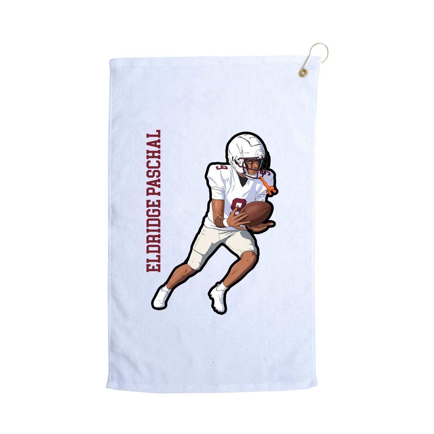 Golf Towel — Name Vertical in White