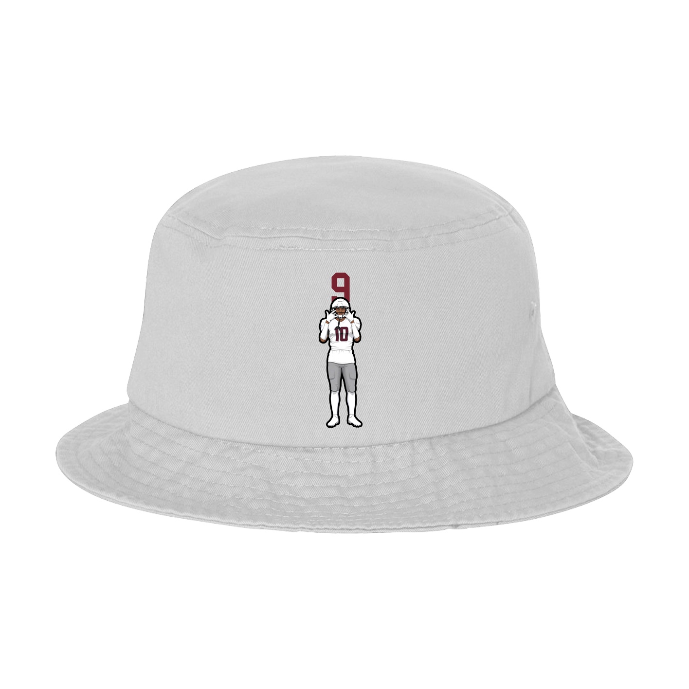 Bucket Cap — Number Top in White