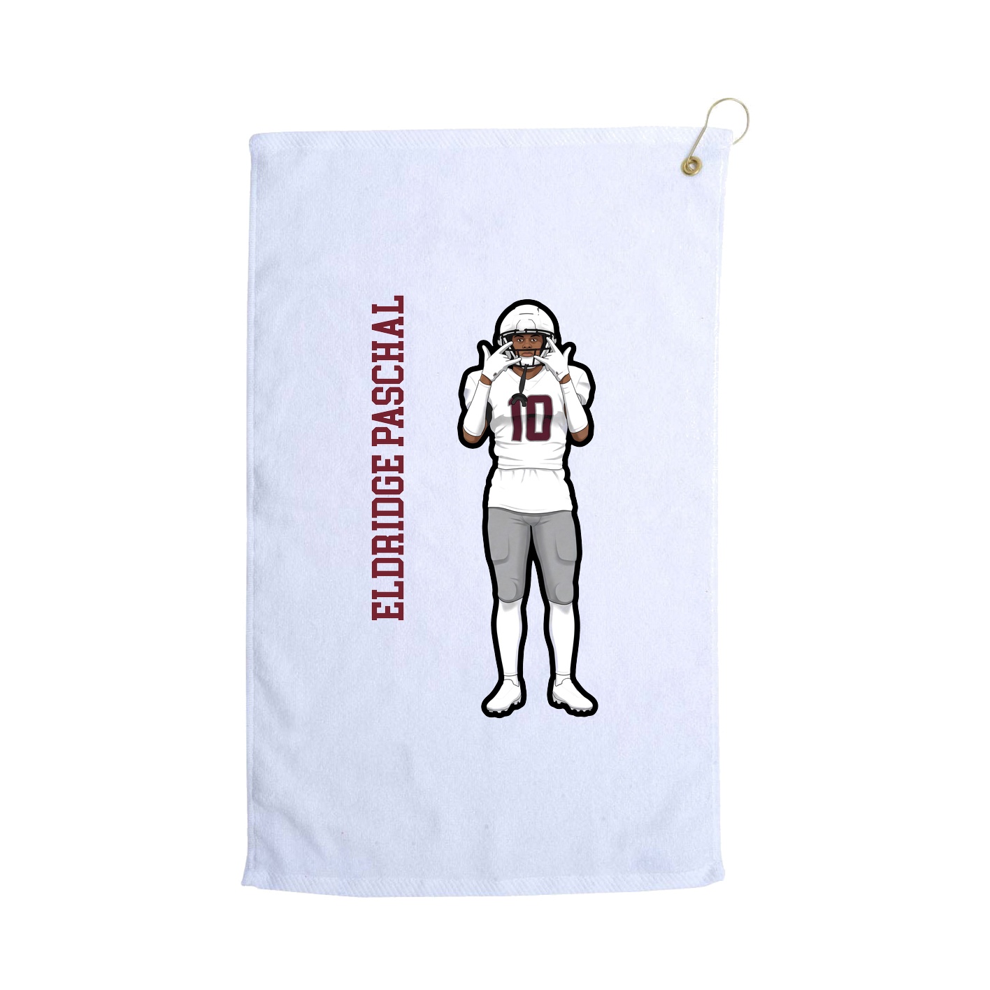 Golf Towel — Name Vertical in White