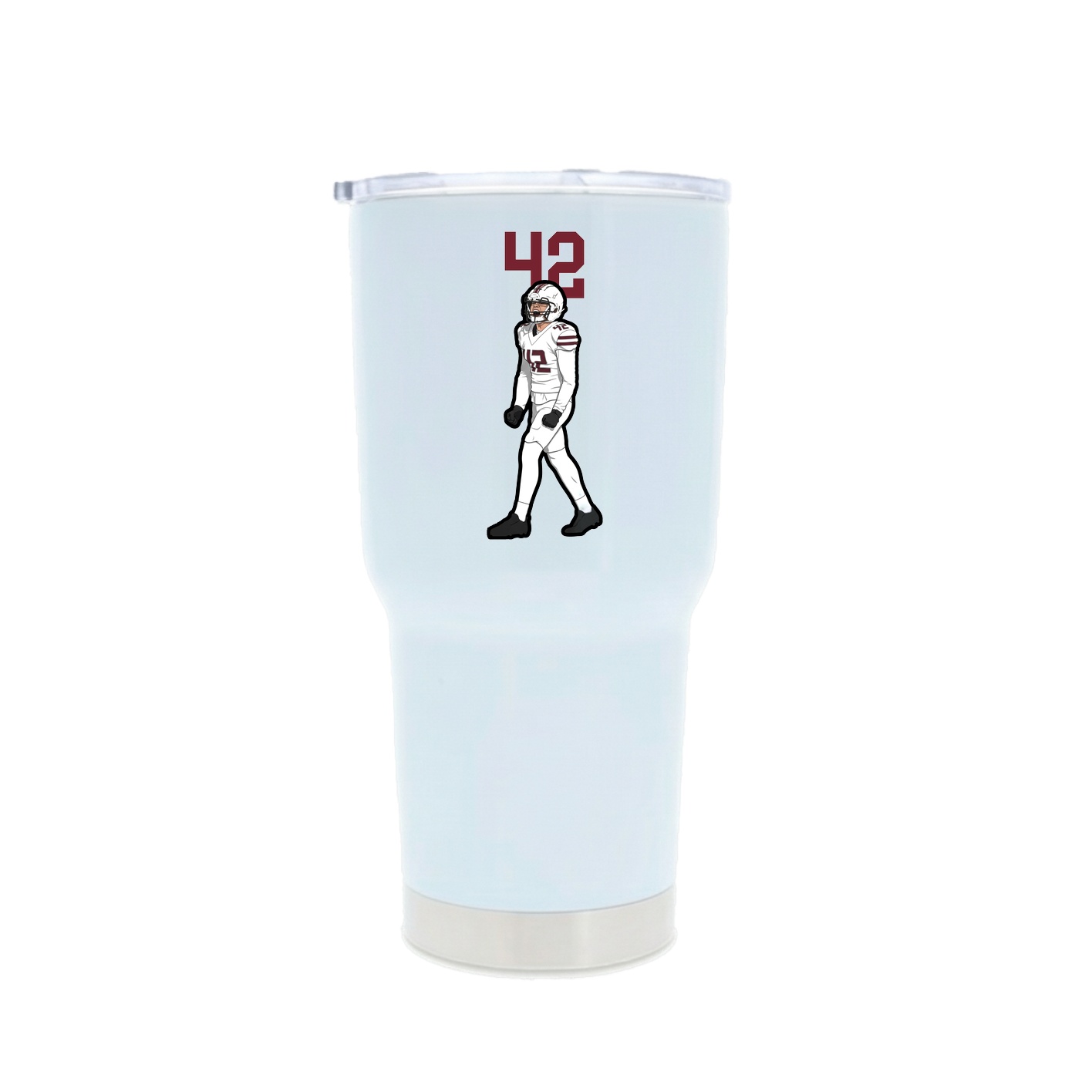 30oz Stainless Steel Tumbler — Number Top in White