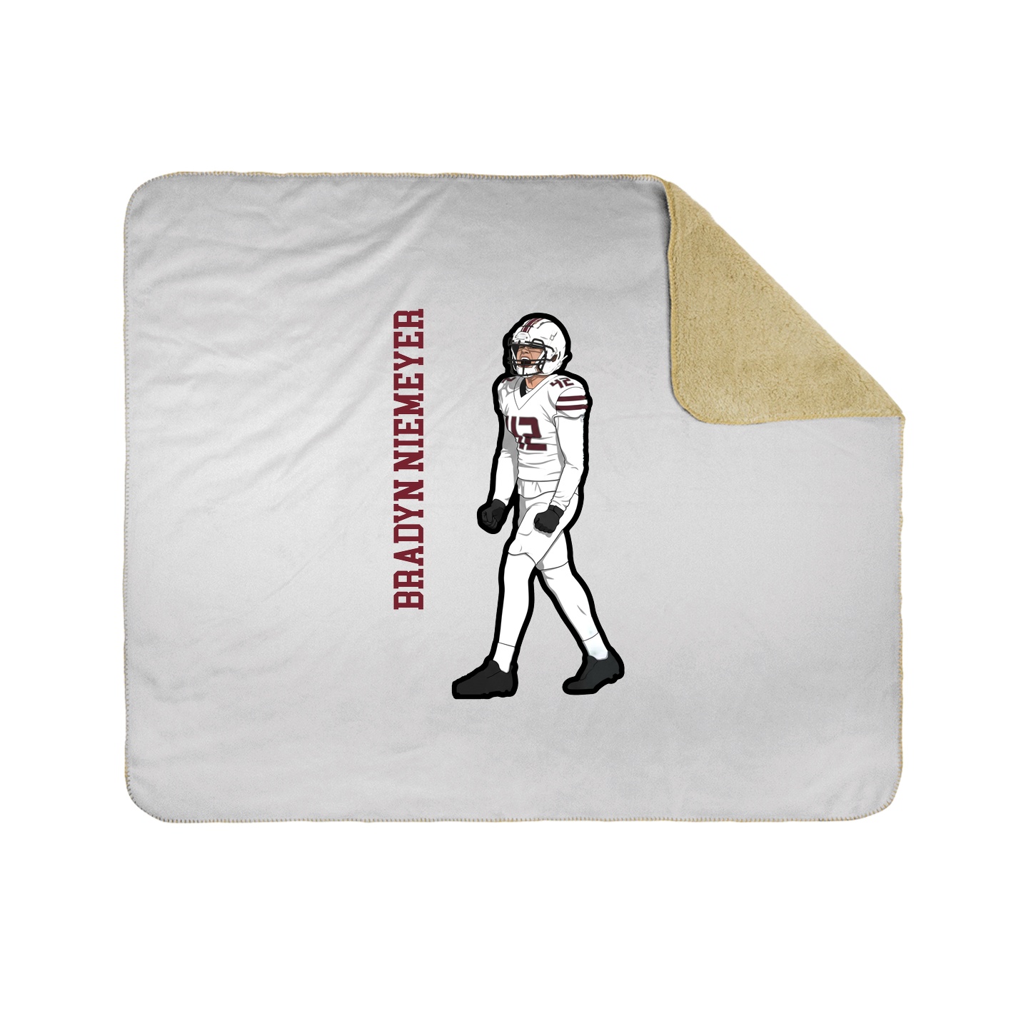 Throw Blanket — Name Vertical in White