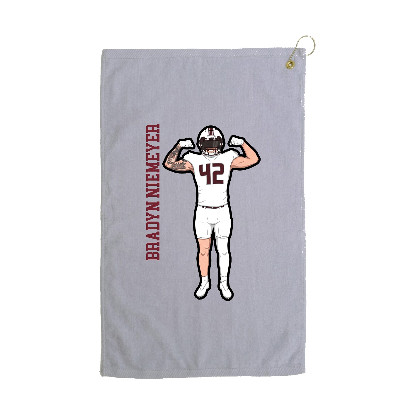 Golf Towel — Name Vertical in Grey