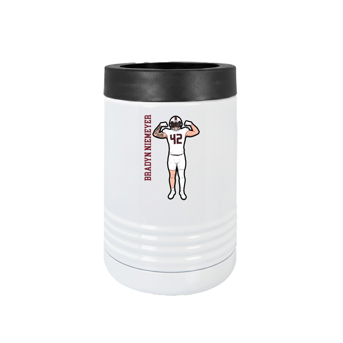 Beverage Holder — Name Vertical in White