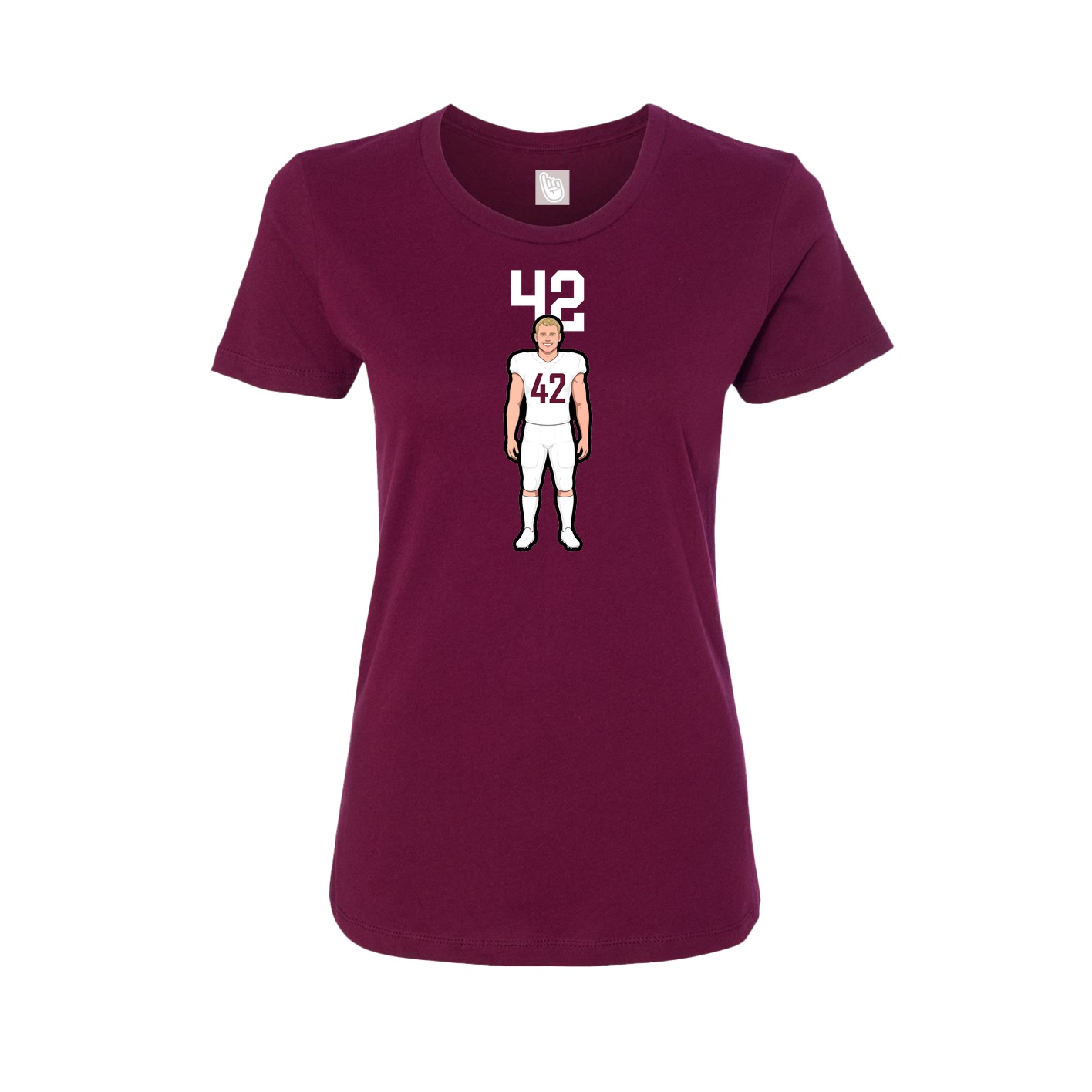 Womens Tee — Number Top in Maroon