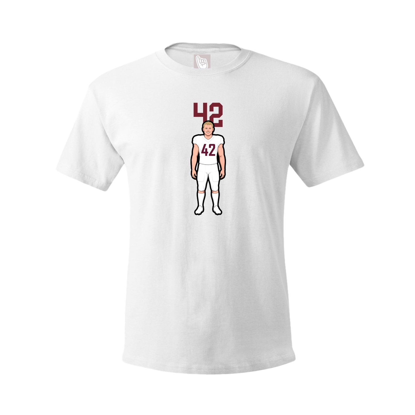 Youth Tee — Number Top in White