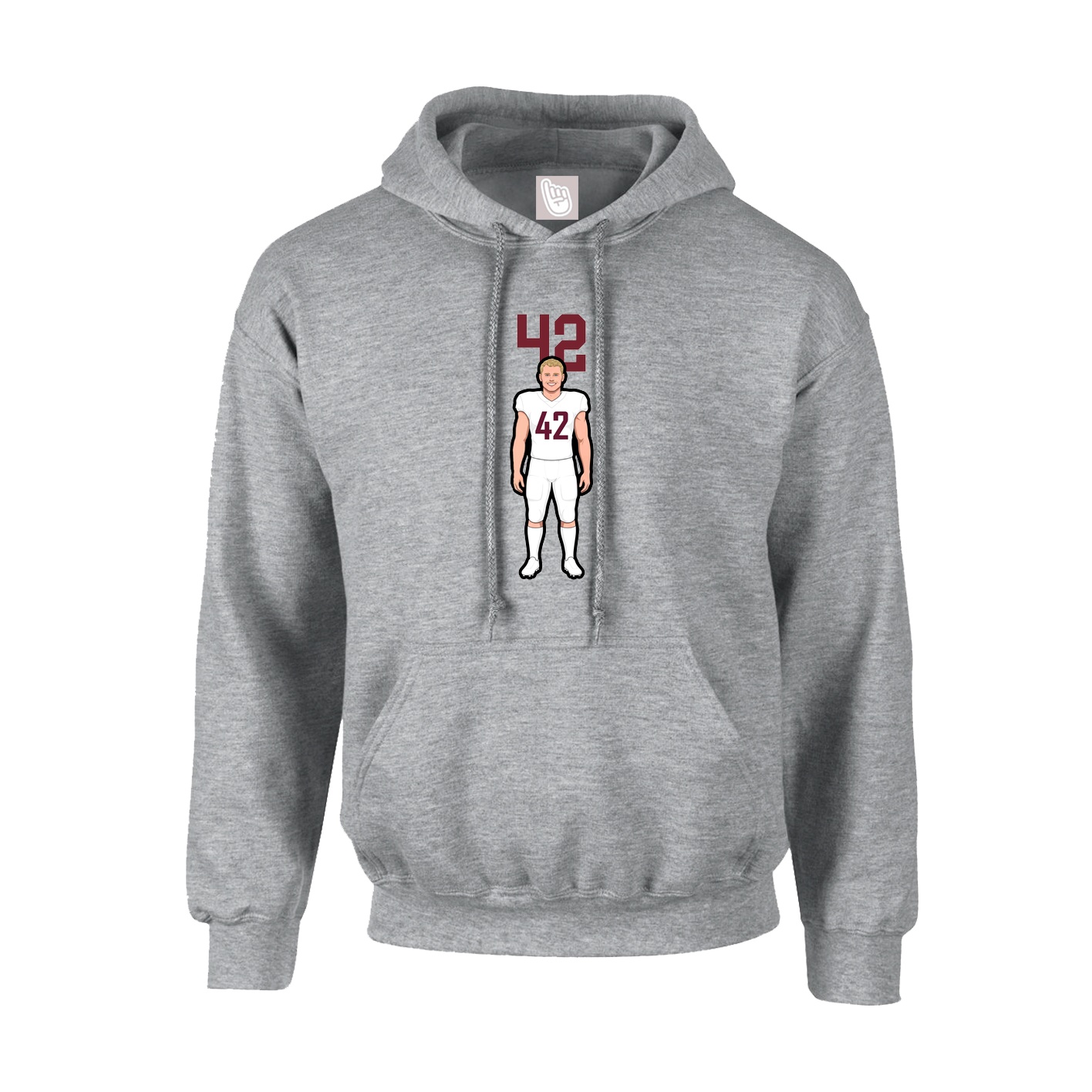Youth Hoodie — Number Top in Grey