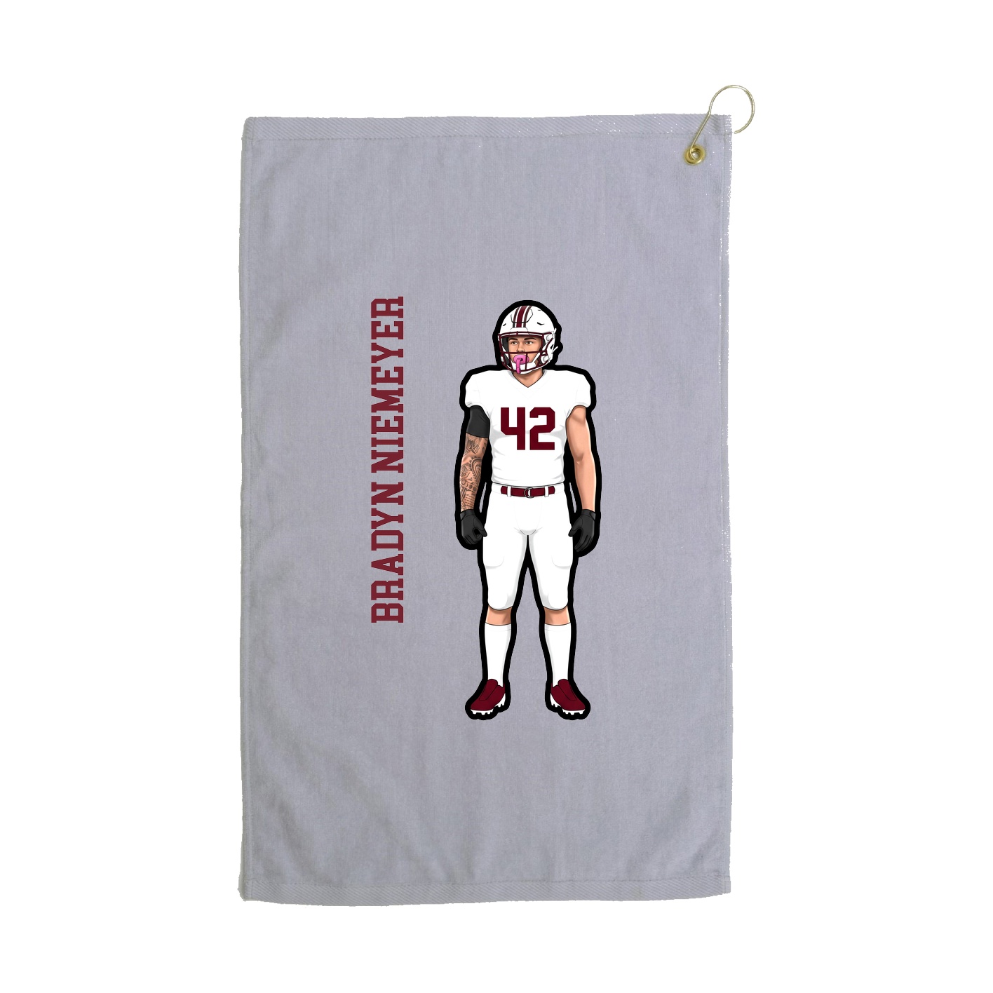 Golf Towel — Name Vertical in Grey