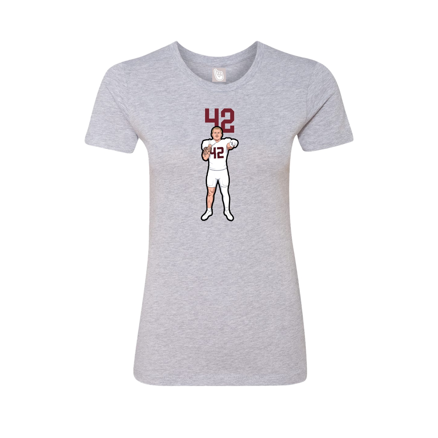 Womens Tee — Number Top in Grey