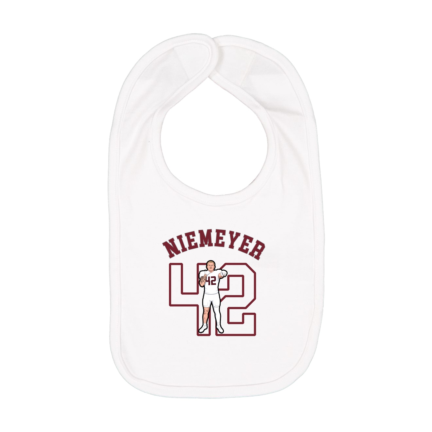 Infant Bib — Shirsey Arch in White