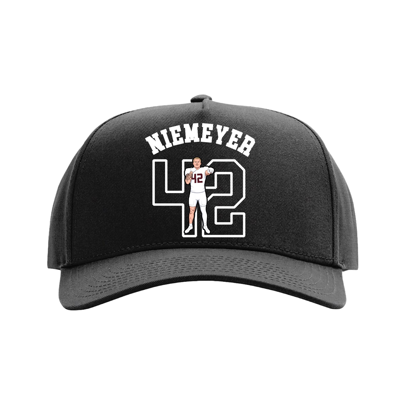 Full Fabric Five-Panel Champ Cap — Shirsey Arch in Black