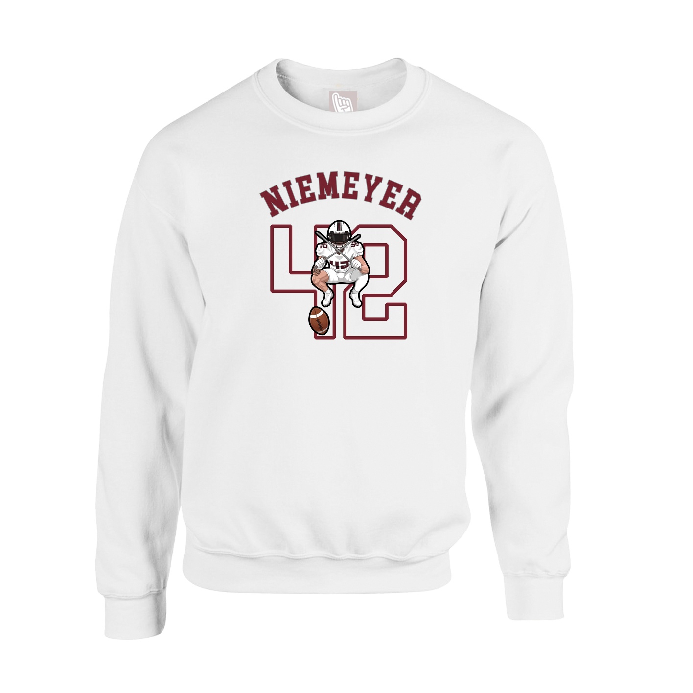 Fleece Crew — Shirsey Arch in White