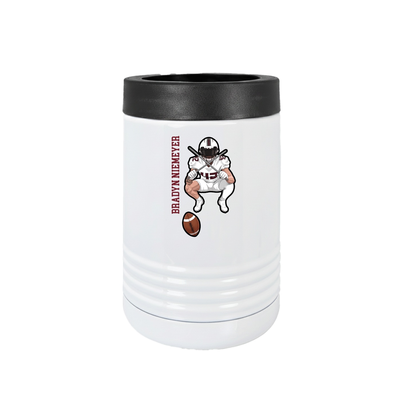 Beverage Holder — Name Vertical in White