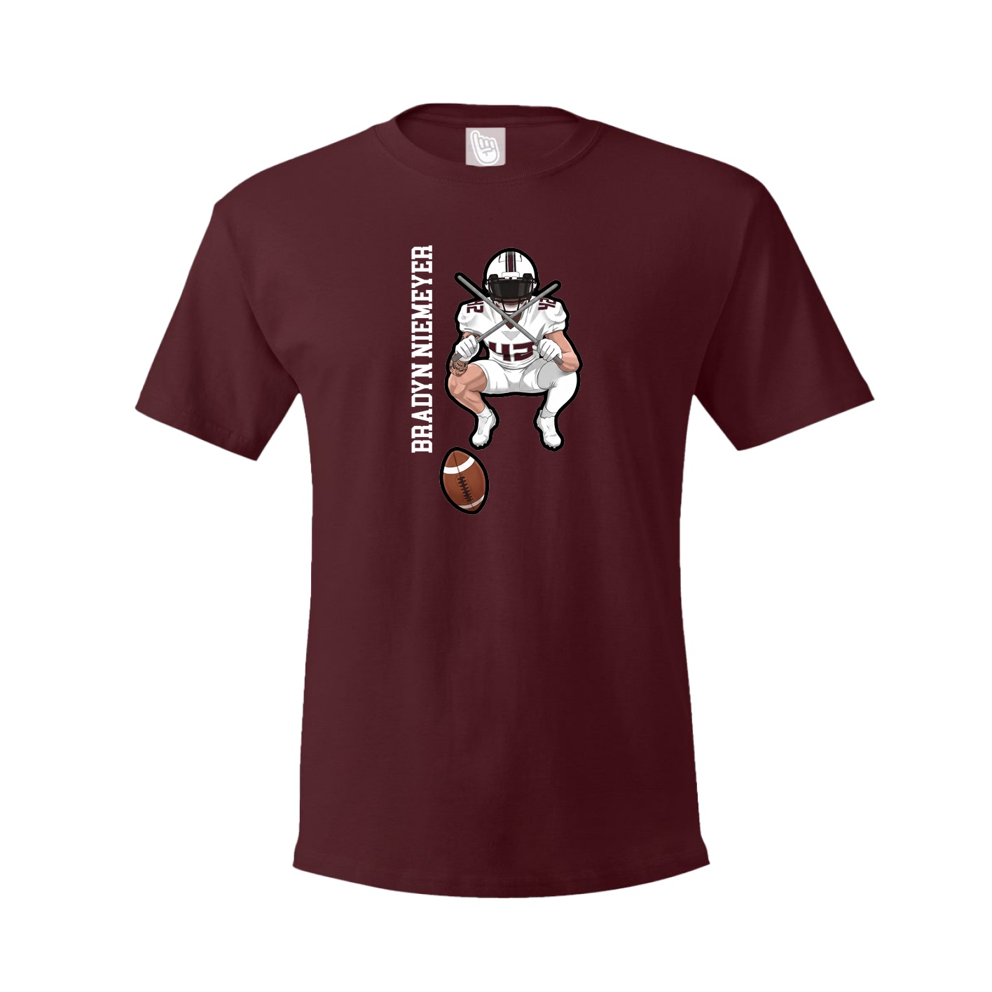 Tee — Name Vertical in Maroon