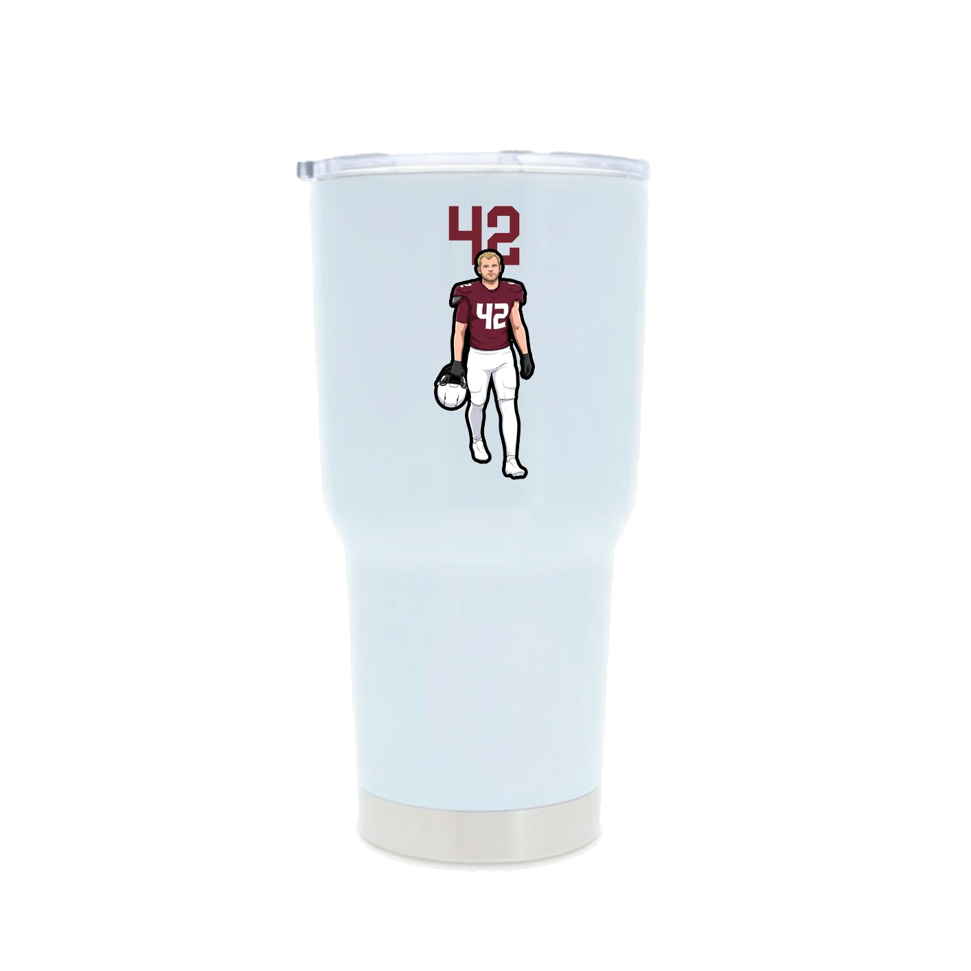 30oz Stainless Steel Tumbler — Number Top in White