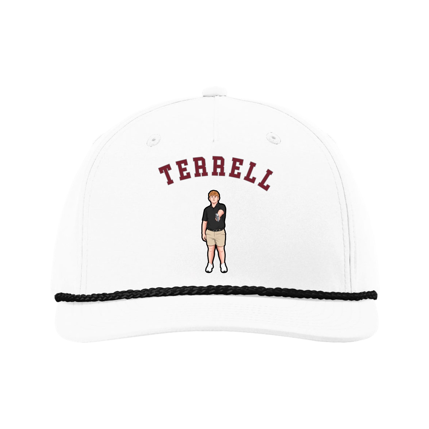 Five-Panel Classic Rope Cap — Shirsey Arch in White
