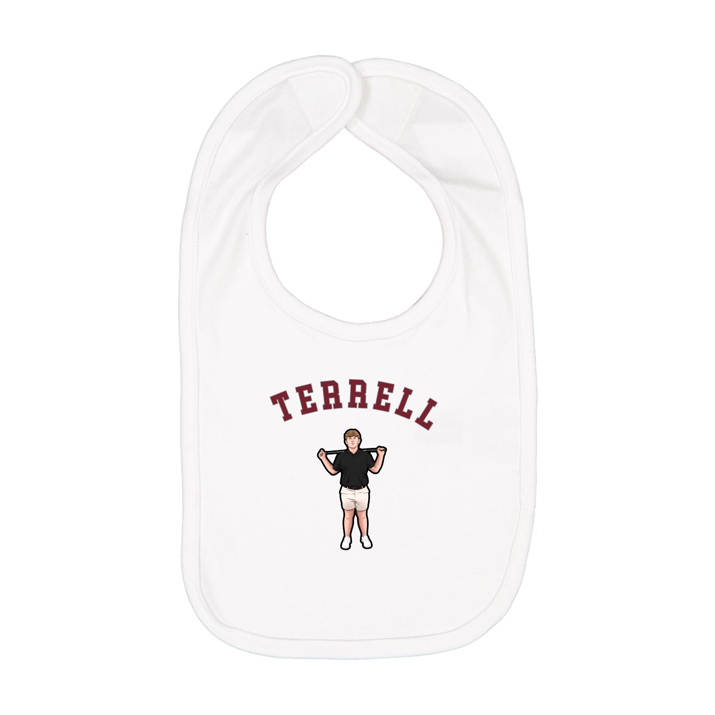 Infant Bib — Shirsey Arch in White